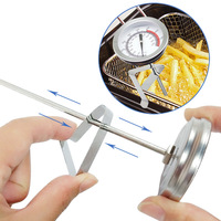 Thermomètre de cuisson à friteuse tendance 2026 avec tige en acier inoxydable de 30 cm pour viande, barbecue et confiseries