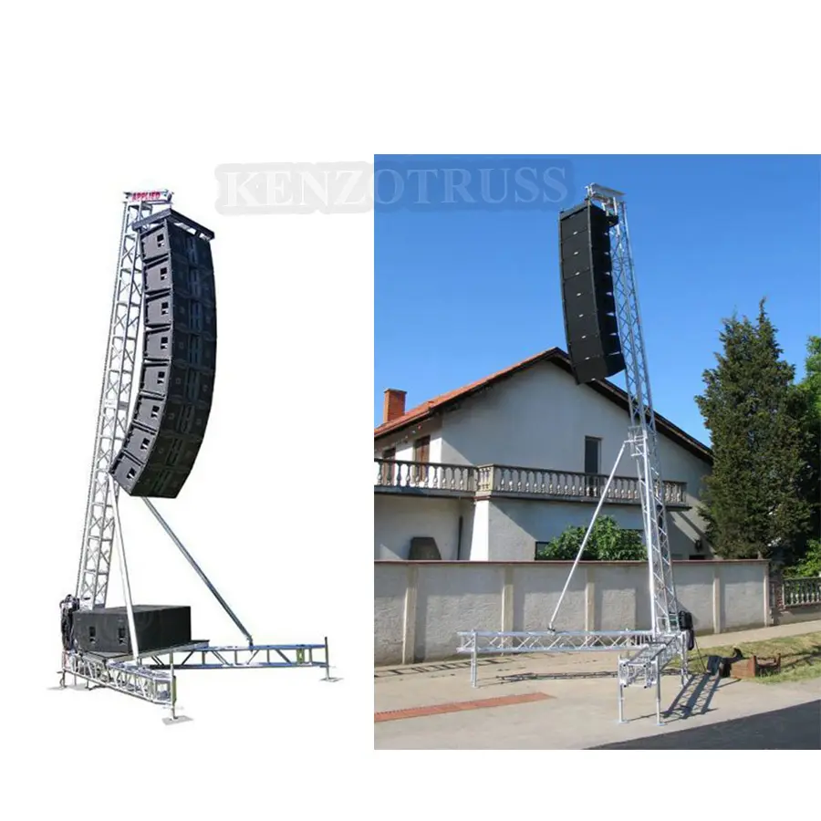 Dukungan Line Array Speaker Tiang Penopang PA Tower Truss Stand untuk Display