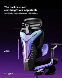 <span class=keywords><strong>AutoFull</strong></span> G7 3-Zone Dynamic Lumbar Support 360 ° Apoyabrazos CloudTech Mesh 140 ° Reclinable Oficina Ergonómica Silla de juego con reposapiés - Product Image 3