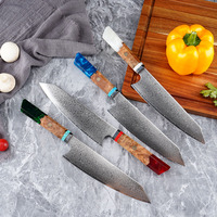 67-laags Damascus staal Kiritsuke mes keuken vlees koksmes fruit groente snijmes kookgerei hars houten handvat