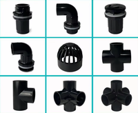 Raccords de tuyauterie stéréo en PVC noir et gris, coudes, tés, adaptateurs, bouchons, connecteurs d'eau pour aquarium, matériel de plomberie