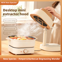 High-Suction Portable Desktop Range Hood Smoke Extractor Rechargeable Power Energy Efficient A+++ Mechanical Control for