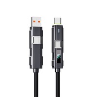 Nuevo Diseño de Alta Calidad, Cable de Datos 4 en 1 de Silicona, Cobre Puro |   Carga Rápida de 66W 5A |   Aleación de Zinc 1M |   9 colores para computadora