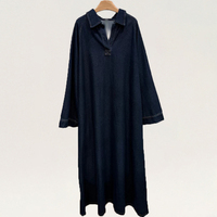 Abaya en jean brut surdimensionné épais de qualité supérieure, personnalisé, automne-hiver, grande taille, vêtements islamiques pour femmes, musulmane, Ramadan, Eid Abaya