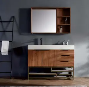 Fabiao América estilo marco de aluminio baño Gabinete de la vanidad del cuarto de baño muebles para el hogar