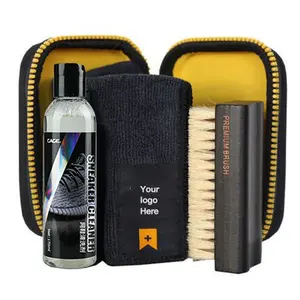 factory supply customized natural ingredient sneaker shampoo shoe cleaner set with PVC bag or EVA case