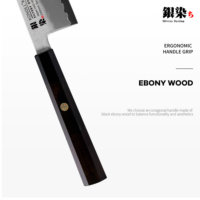 Konoll 240mm Teinture Argentée Japonais HAP-40 Acier 3 Couches Composite Acier Gyuto Couteau Manche En Ébène Couteau De Chef De Cuisine