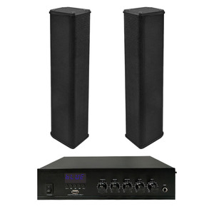 Amplificateur domestique en métal 25W DM FM BT avec haut-parleur à bande noire de 3 pouces, résistance fixe, 2 entrées RCA, son Hi-Fi constant <span class=keywords><strong>100V</strong></span> - Product Image 1