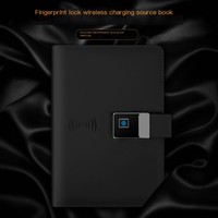 Carnet intelligent en cuir PU avec verrouillage par empreinte digitale, 16 Go USB |   Agenda personnalisé A5 à feuilles mobiles avec boîte cadeau