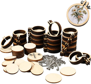 Mini cadre à broder en bois pour <span class=keywords><strong>point</strong></span> <span class=keywords><strong>de</strong></span> <span class=keywords><strong>croix</strong></span>, articles décoratifs circulaires et ovales, anneau <span class=keywords><strong>de</strong></span> broderie DIY - Product Image 1