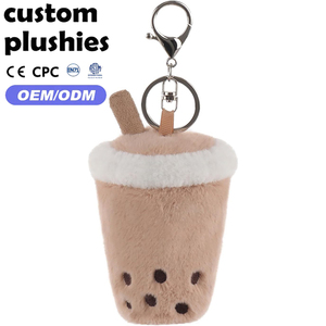 Porte-clés en peluche <span class=keywords><strong>Smiley</strong></span> <span class=keywords><strong>Bubble</strong></span> <span class=keywords><strong>Tea</strong></span> mignon, très populaire, breloque en peluche sur le thème de la nourriture pour cadeaux de fête - Product Image 3