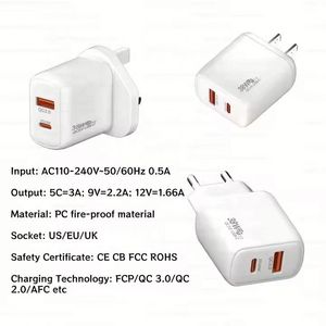 US EU UK USB <b>Type</b> <b>C</b> Wall Power Charger 38W A+<b>C</b> QC3.0 Travel <b>Adapter</b> PD 20W Charger Block for Phone 15 16 Pro Max - Product Image 3
