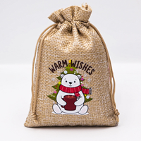 Sac cadeau de Noël dégradable et durable écologique Pochette à cordon en jute Sac d'emballage en jute de haute qualité pour grain de café ou écrou