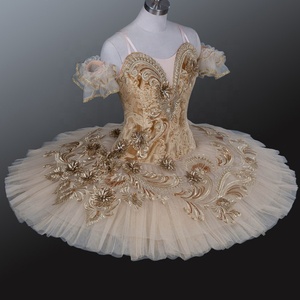 Tutú de Ballet Clásico de Hada Durmiente, Hecho a Medida en Satén Dorado, <span class=keywords><strong>para</strong></span> Niñas y Adultos, Disfraz de Ganso <span class=keywords><strong>para</strong></span> Competencia de Ballet - Product Image 2