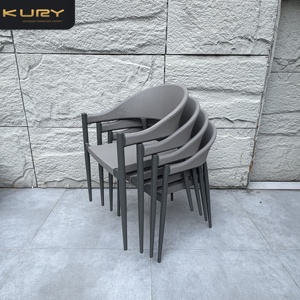 Sedia <span class=keywords><strong>da</strong></span> Pranzo Moderna in Alluminio Portatile per Esterni, Poltrona <span class=keywords><strong>da</strong></span> Giardino con Rete Sintetica Traspirante per Hotel e Uso Commerciale - Product Image 5
