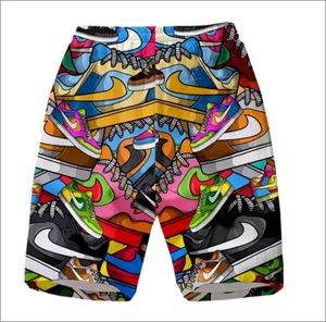 กางเกงขาสั้นผ้าฝ้ายพิมพ์ลายไฮสตรีทของผู้ชายกางเกงขาสั้นผ้าฝ้ายปิดโลโก้ได้ตามต้องการเสื้อผ้าลำลองแบบระเหิดและใส่กลางแจ้ง - Product Image 2