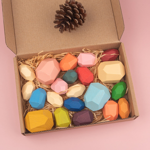 Giocattoli Educativi per Bambini: Pietre Arcobaleno in Legno Multicolore, Gioco di Equilibrio e Impilamento per Bambini - Product Image 4