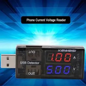 Voltmeter Daya USB Dual Out Penguji Tegangan Pengisian Daya Ponsel Voltmeter Amp Volt Ammeter Detektor USB Indikator Pengisi Daya