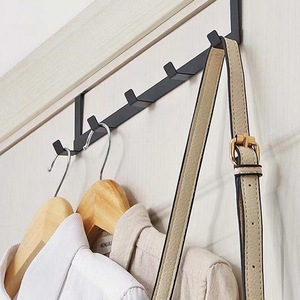 Over Door Hooks For <b>Clothes</b> And Bags No Drill Installation Wall Mount Hook Type Multifunctional Storage <b>Rack</b> Behind Doors - Product Image 1