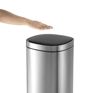 Cubo de basura con sensor inteligente, acero inoxidable, 5L, apertura automática de tapa, para cocina, dormitorio, sala de estar, color plateado - Product Image 4