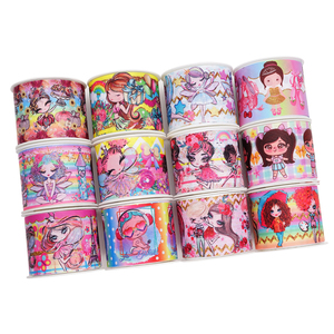 Whosale DIY Cartoon bambina stampato nastro di gros grain per forniture artigianali accessori per cucire 50 iarde - Product Image 2