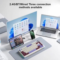 Claviers mécaniques de jeu sans fil Aula AU75 Tri-mode 2.4G/BT/Filaire Interchangeables à chaud avec rétroéclairage RVB Bouton multimédia Claviers 75 touches