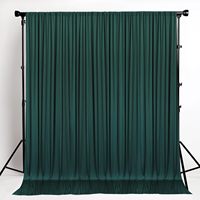 Rideaux de fond de scène de mariage vert foncé sur mesure, 2 panneaux avec passe-tiges pour la photographie et la décoration d'événements