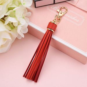 Hot Sale 15cm Long Tassel Keychains PU Leather Keychain Tassels for Woman DIY Pendant <b>Accessories</b> Car Bag Wallet <b>Key</b> Decoration - Product Image 4