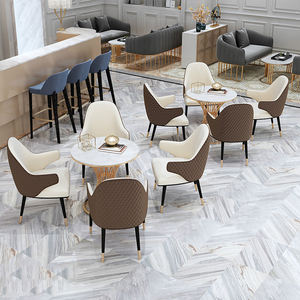 Ensemble de meubles de salon avec dessus en marbre mode créative, classique, moderne et populaire, ensemble table basse ronde en métal pour bureau et hôtel - Product Image 6