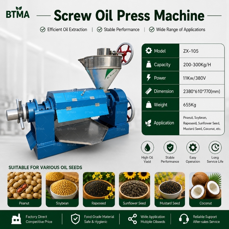 ZX-105 Industrial Oil Expeller for Medium & Large-Scale Plants