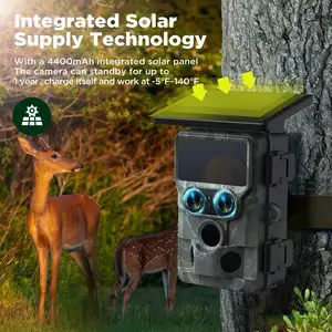 4k 60mp Wifi Solar Powered Wild Trail Camera Traps With 850nm Leds 65ft Detection Range Hunting Camera