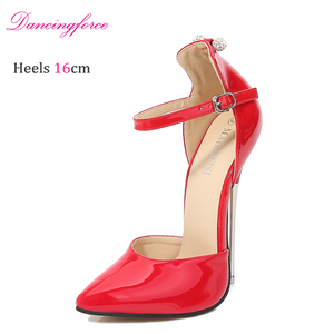 Nuovi Sandali da Donna con Tacco a Spillo Alto 16 cm, Misura 46, con Cinturino alla Caviglia e Fibbia, Punta Affusolata - Product Image 1
