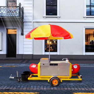 Commercial Hot Dog Cart Tricycle Small Size Hot Dog Shape Design Food Cart Snack Food Mobile Service Equipped Trolley - Product Image 1