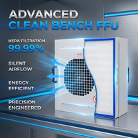 Unidad de Filtro de Ventilador FFU con Motor EBM Alemán, Filtro HEPA H14, Regulación de Velocidad Continua, Clase ISO 5 100, para Uso en Laboratorios de Micología