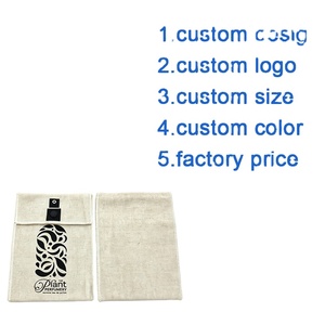 Factory Price Eco Cotton Linen Custom Design <b>Envelope</b> Button Jewelry Pouch with Compartment - Product Image 4