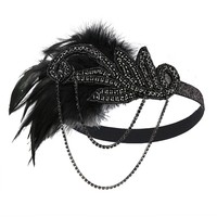 Serre-tête rétro européen-américain à plumes de poulet HA5832, accessoires capillaires à pampilles pour scène, table, performance, mariée, bal