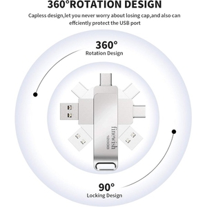Robot Cube u408a mini Kim Loại usb3.2 Gen1 + Type-C đĩa 256GB USB flash với 32GB được xây dựng trong bộ nhớ tương thích với PC hộp đóng gói - Product Image 3