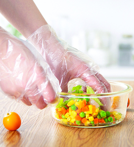 Guantes Desechables de HDPE en Bolsa, 100 Unidades/Paquete, Guantes de Plástico Transparente de Grado Alimenticio, Guantes Protectores de Polietileno con Relieve - Product Image 3