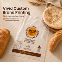 Sacs à pain en plastique polyéthylène transparent de qualité alimentaire, imprimés sur mesure, à ouverture supérieure, pour l'emballage de pain frais, de pain de mie et de pain au levain