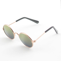 Lunettes de soleil rondes pour animaux de compagnie, lunettes réfléchissantes de style vintage pour petits chiens et chats, accessoires de déguisement pour animaux de compagnie, accessoires photo