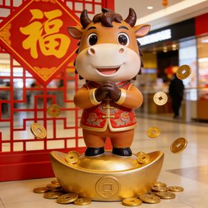 Escultura del Año del Caballo de Fibra de Vidrio para Montar en el Suelo, Decoración de Año Nuevo Chino para Centros Comerciales, Parques y Residencias - Product Image 1