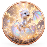 Pièce de monnaie Dragon Hatchling en cuivre fin 999 de 1 oz, haute définition, peinte aux UV, finition effet proof, cadeau pour les collectionneurs de fantasy