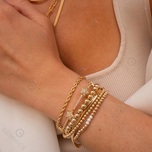 Pulsera de Tenis con Estrellas Gemnel, Plata 925, Pulsera de Estrellas con Circonitas Cúbicas y Extensor, Joyería Brillante para la Noche - Product Image 3