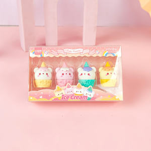 Großhandel Tier-Dessert-Radiergummis 4 Stile Neuartige Duftende Radiergummi-Sets für Kinder Günstige Schülergeschenke Direkt vom Hersteller mit Eigenem Logo - Product Image 1