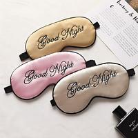 Masque pour les yeux en soie brodée double face avec boucle réglable Masque de sommeil occultant pour les voyages Fournitures de santé oculaire OEM