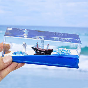 Monde sous-marin ornement de bureau Transparent acrylique voile Rafting bouteille avec goutte d'huile vacances anniversaire cadeau intérieur Kits - Product Image 6