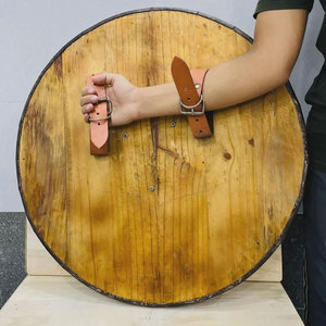 Handmade Norse Viking Wooden Shield Classic Round Design for Historical Events Costume Use Decorative Viking Round Wooden Shield - Product Image 6