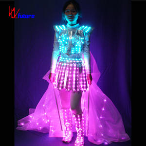 मिस्र के यूरोपीय रंगीन उदय आईएसआईएस पंख पेट चमकदार एलईडी चरण नृत्य पोशाक - Product Image 5