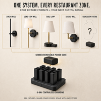 Système de lampes sans fil modulaires rechargeables avec station de charge à 8 emplacements, lampes de table sans fil, lampes murales pour restaurant