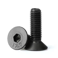 Vis à tête fraisée hexagonale DIN7991 M1.6 M2 M2.5 M3 M4 M5 M6 M8 M10 en acier oxydé noir de grade 12.9, vis à six pans creux